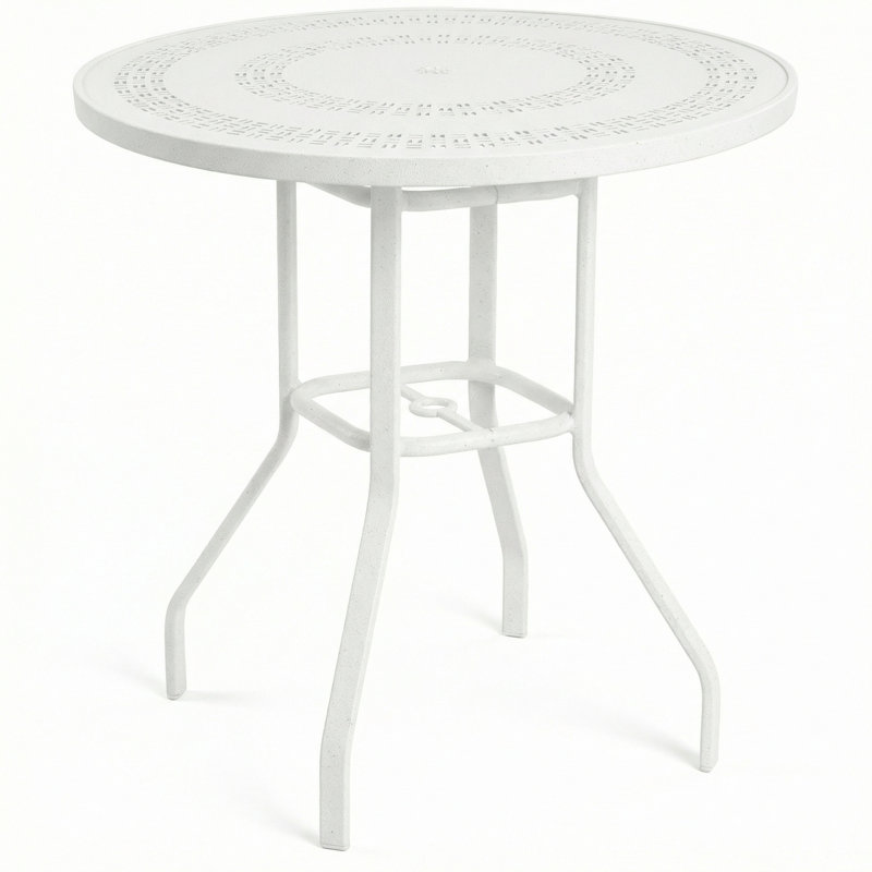 Table de balcon ronde Aston, Blanc rivière