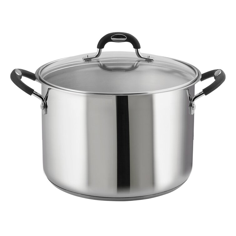 Tramontina Sicilia 8 qt Aluminum Nonstick Covered Stock Pot - Raspberry