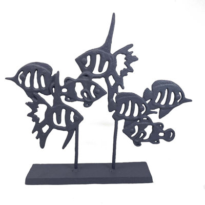 ANGEL FISH SHOAL Iron Ornament 33cm