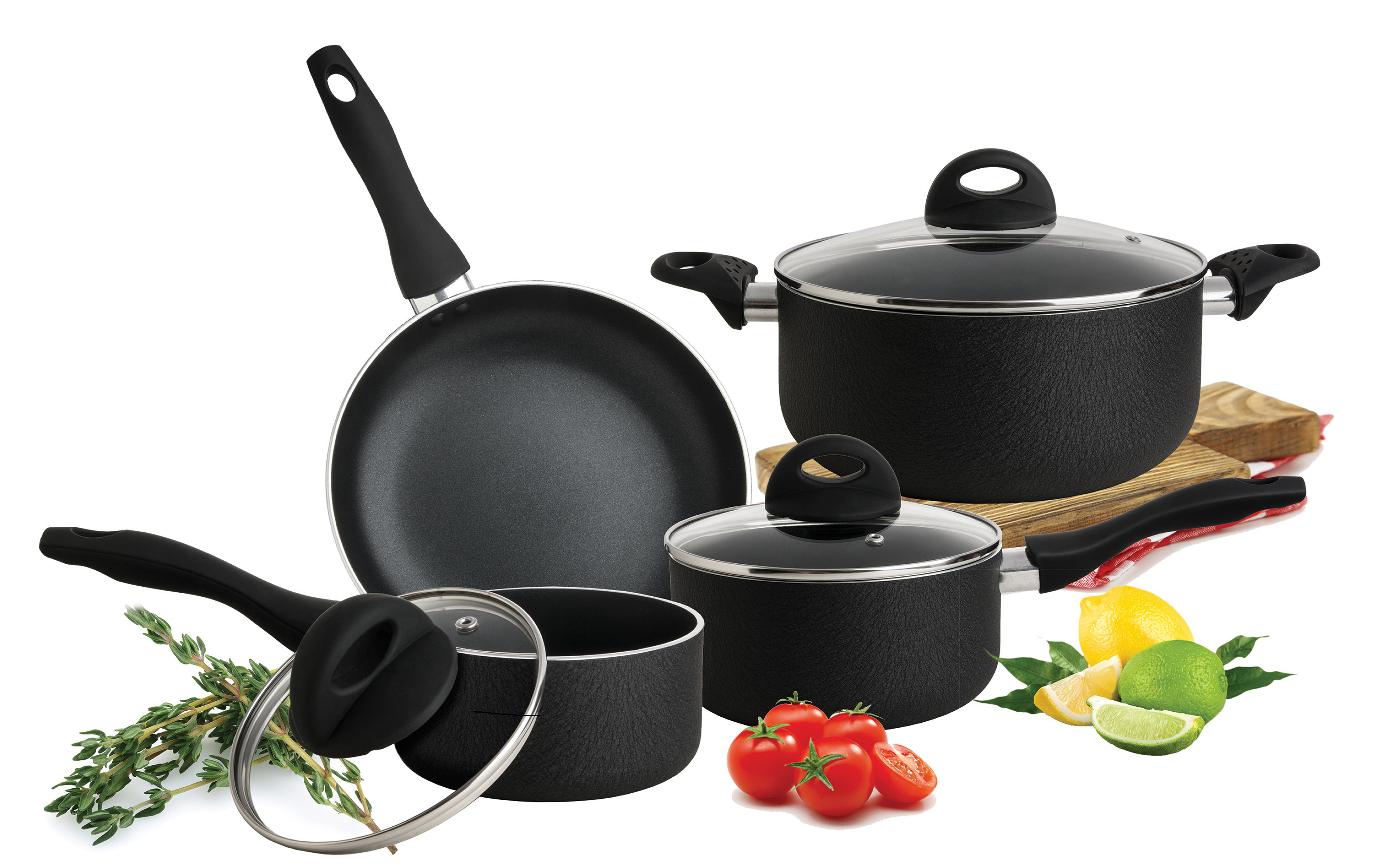 Do Not Use - Culinary Edge Culinary Edge Cookware Set, Black | Wayfair