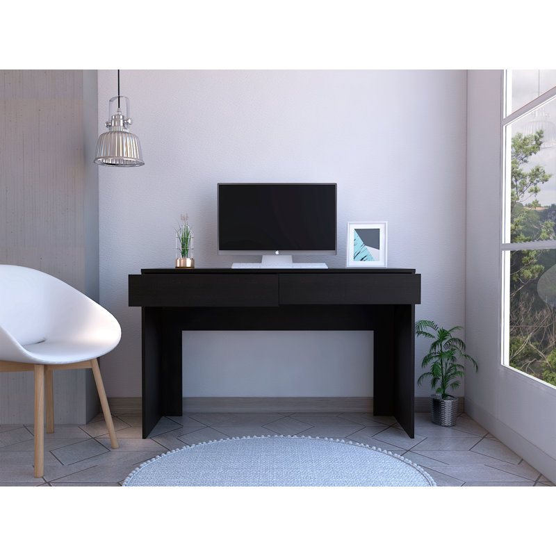 Bureau d'ordinateur à 2 tiroirs Wenge