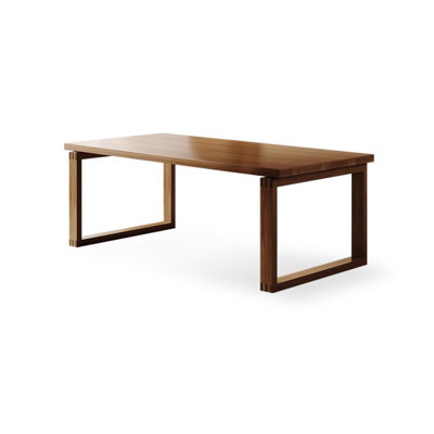 Bureau rectangulaire en bois massif noyer clair