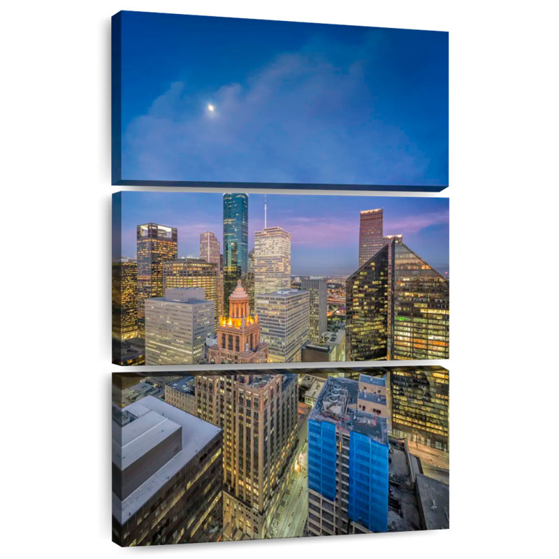 Paysage urbain du centre-ville de Houston Sirci, H 45 po x l 28 po