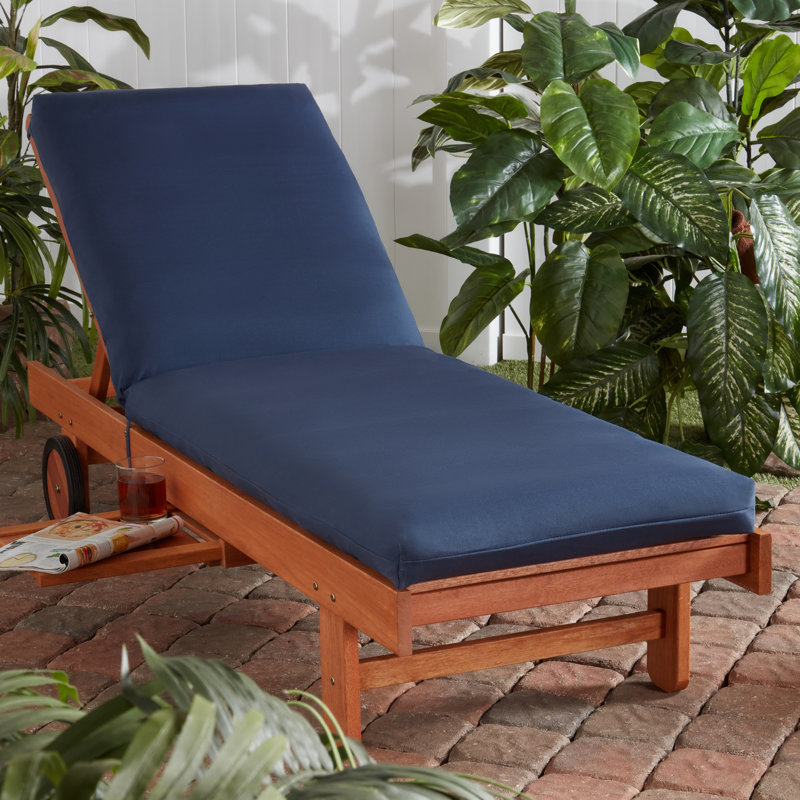 Outdoor Chaise Lounge Chair Cushion, Navy