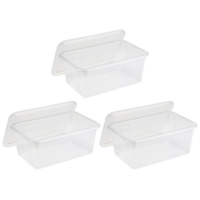 Petit casier avec couvercle Storex, transparent, paquet de 3
