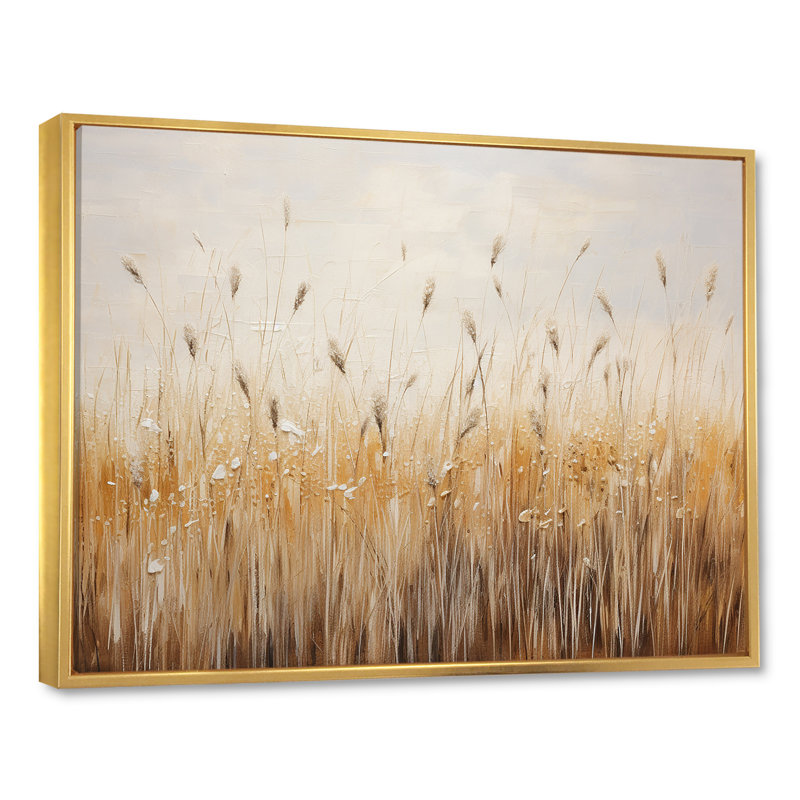 Prairies majestueuses prairies sur toile, Cadre flottant doré, H 34 po x l 44 po x P 1,5 po