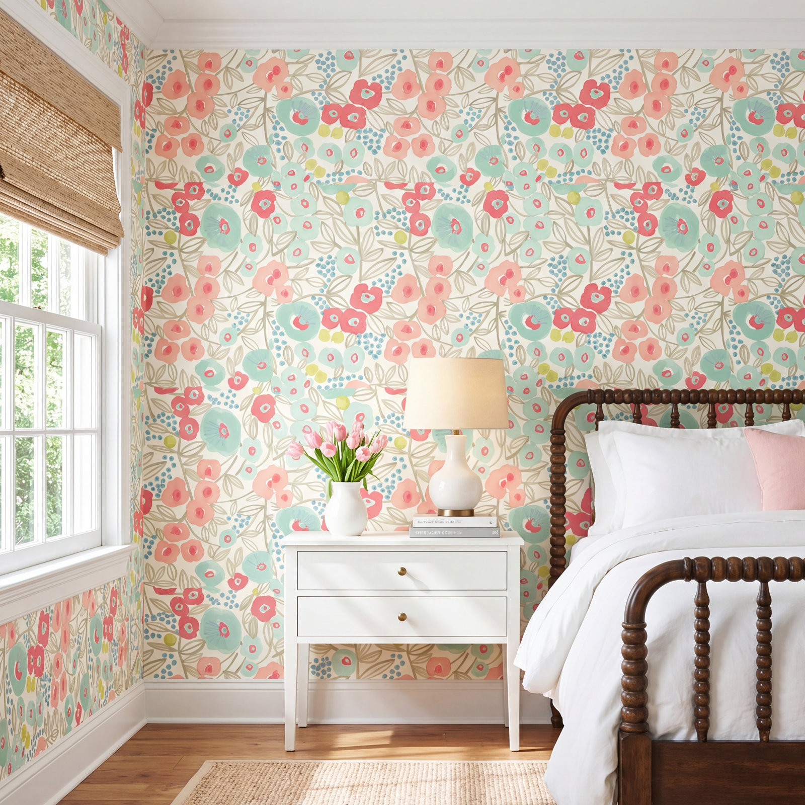 Garden Wallpaper, Pink