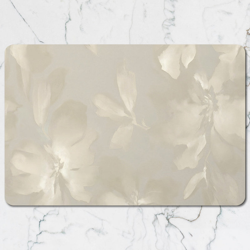 Beige Zebra Print Placemat And Coaster Set For Dining Table