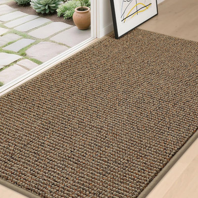 Tapis d'entrée beige antidérapant
