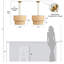 Luminaire suspendu réglable en hauteur 18 po à 5 lumières Boho Farmhouse avec abat-jour en lin naturel tissé double couche-1632370772