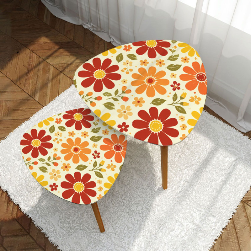 Ensemble de 2 tables basses gigognes Triangle