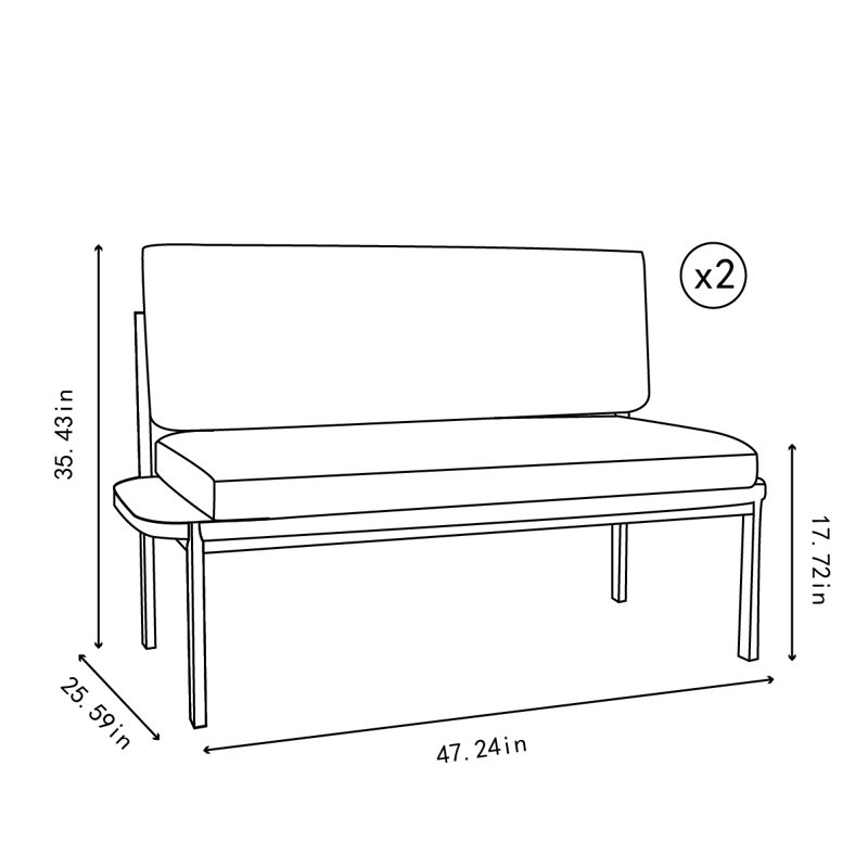 Banc de rangement en rotin pour salle à manger, Gris foncé