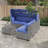 6 Pieces Outdoor Sectional Sofa Set with Adjustable Backrest-1447793559
