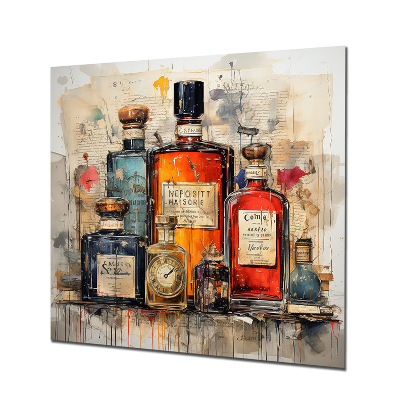 «Sc Parfum Elegance Vintage Perfumes 2 - Parfums», art mural en métal, H 36 po x l 36 po
