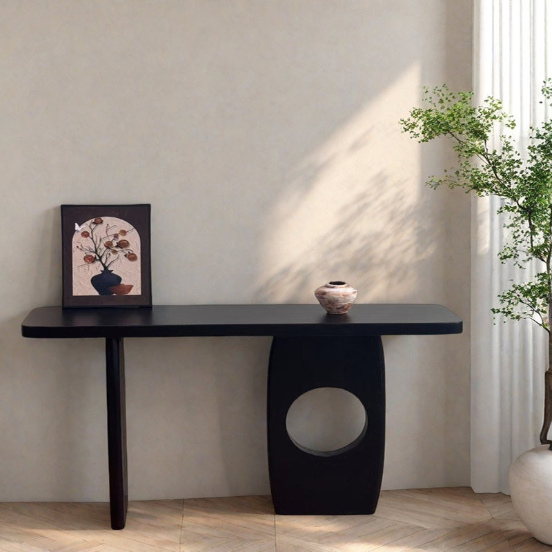 Console en bois de pin massif, H 31,5 po x l 70,9 po x P 13,8 po