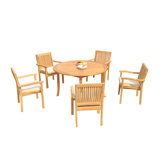 Leveb Outdoor 7 - Piece Teak Dining Set