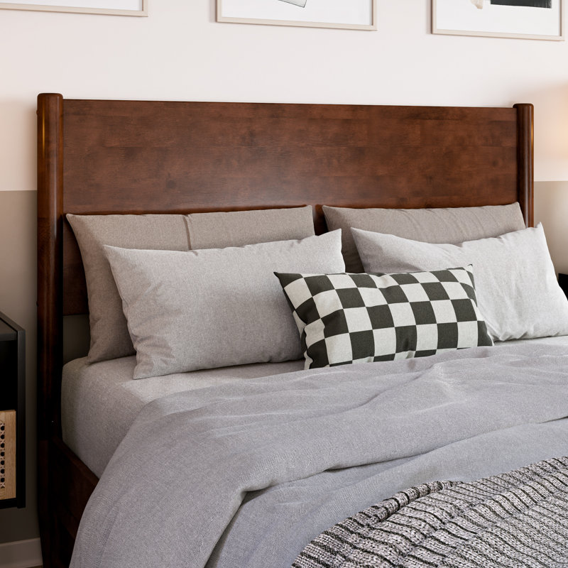 Ronan Wood Platform Bed with Footboard and Storage Drawers, Walnut, Full