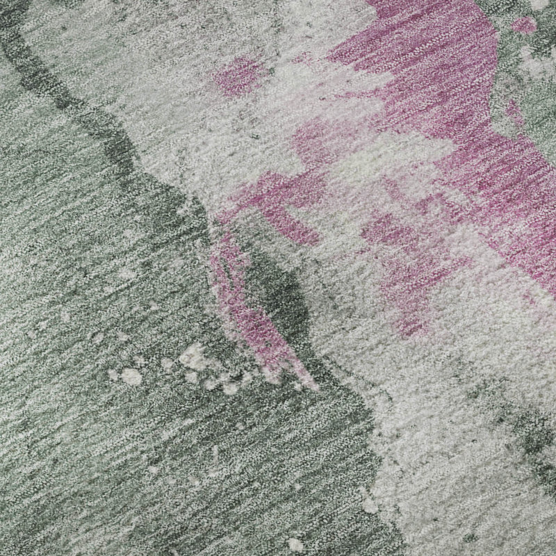 Tapis abstrait Varroville AMF1712 lavable à la machine de qualité supérieure, Rond 8 pi