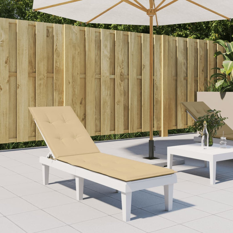 Coussin de chaise longue pour terrasse Latitude (29,5 po + 41,3 po) x 19,7 po x 1,2 po, Beige