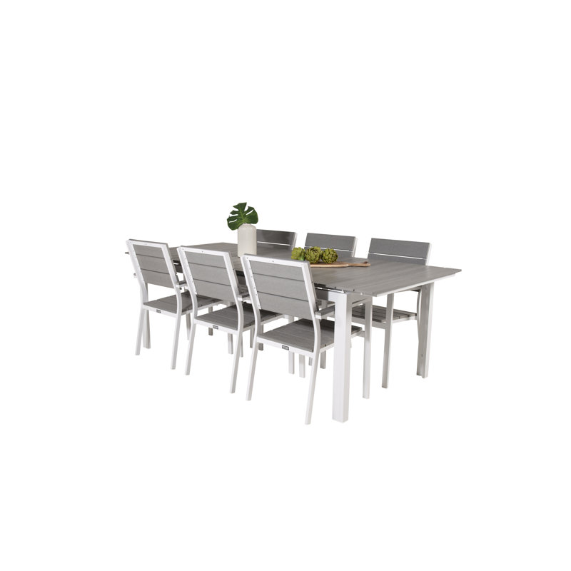 Faiyaz 6 - Person Patio Dining Set with Extendable Rectangular Table