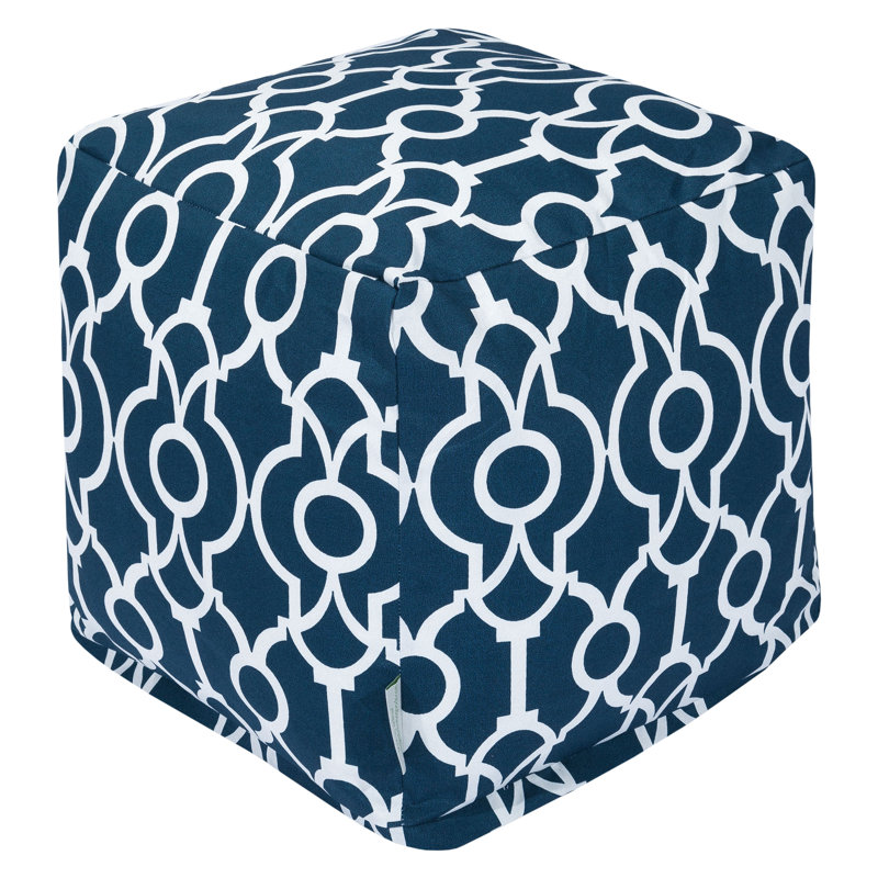Repose-pieds d'extérieur avec coussin Montalvo, Bleu marine