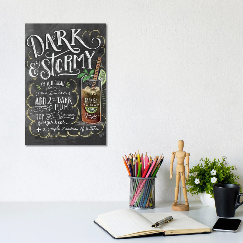 Dark And Stormy Recipe by Lily & Val - Floater Frame Print on Canvas, Wrapped Canvas, 20.32 cm H x 30.48 cm W