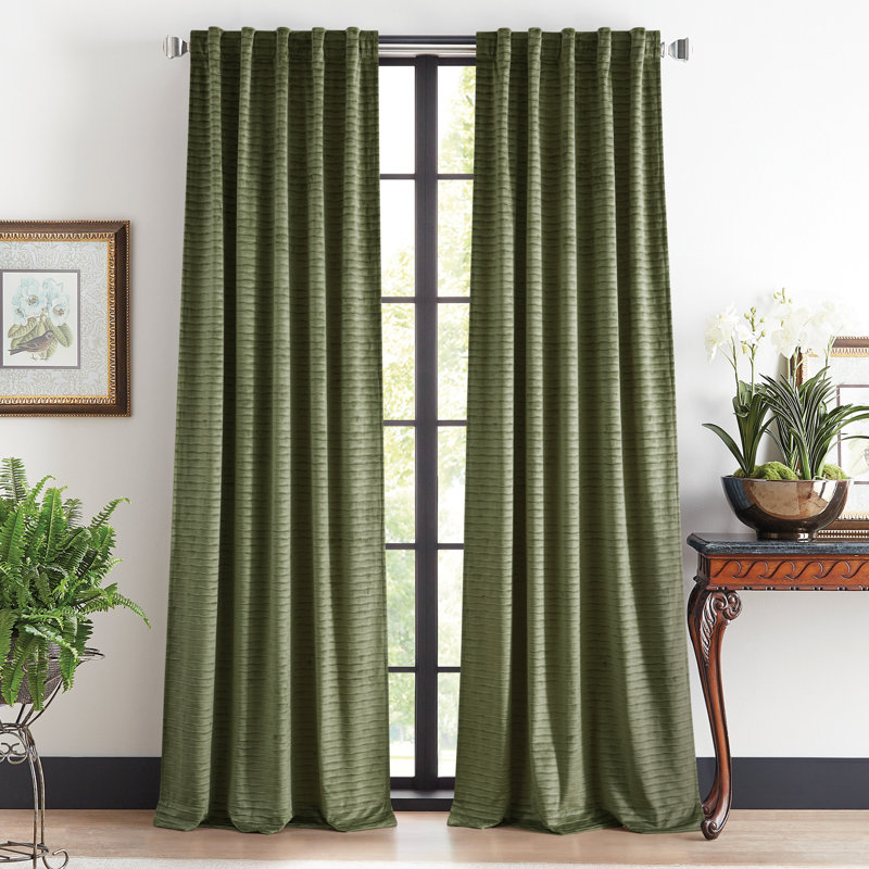 Paire de rideaux gaufrés Martha Stewart, L 37 po x L 95 po, Olive