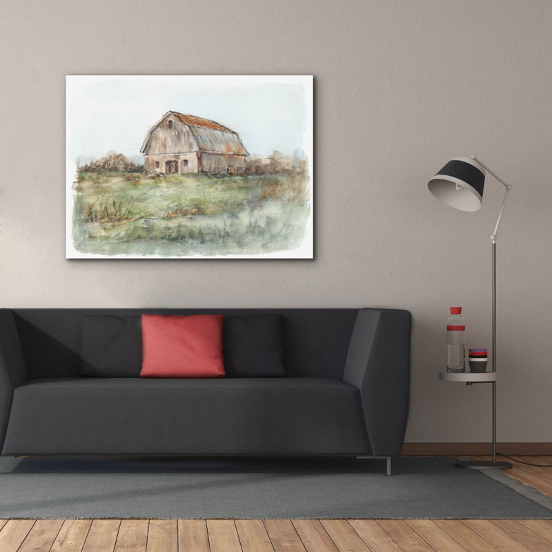 «Tin Toit Barn II» par Ethan Harper, art mural sur toile, H 40 po x l 54 po x P 1,5 po