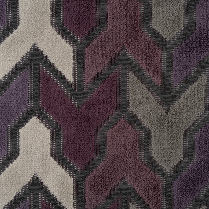 Jefferson-Rocket Geometric Cut Velvet Upholstery Fabric, Fig