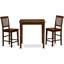 Ensemble de bar 3 pièces pour petits espaces comprenant une table carrée et 2 chaises rembourrées en lin, 91 x 91 cm, couleur acajou.-680205048-680205050-782743763