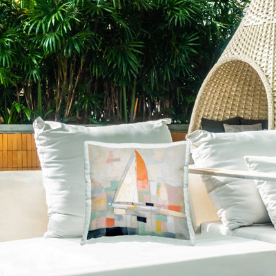 Abstract Indoor/Outdoor Throw Pillow