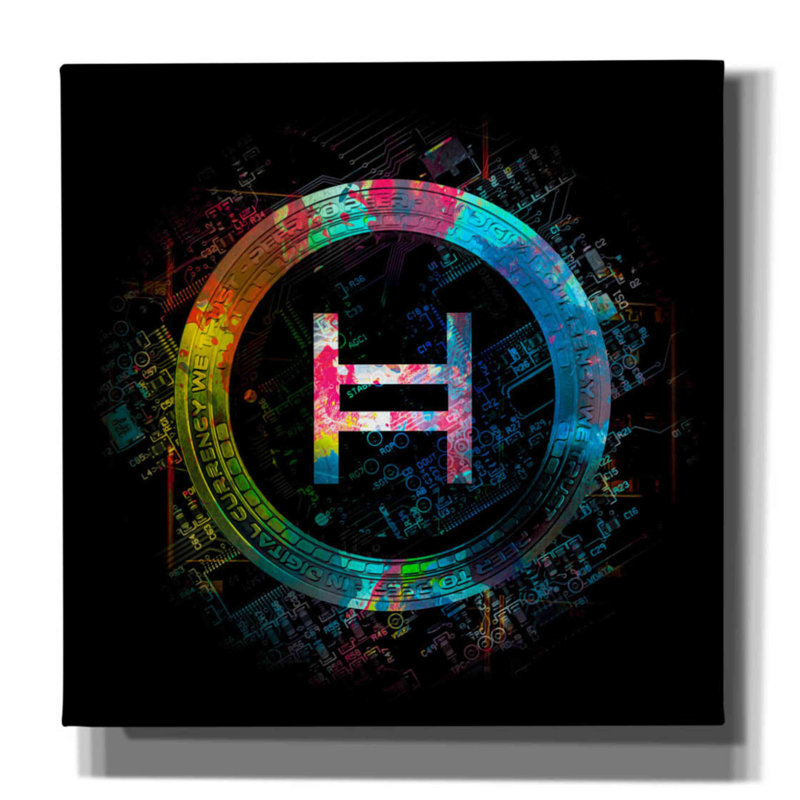 «HBAR Hedera Crypto», impression sur toile tendue, H 18 po x l 18 po x P 0,75 po