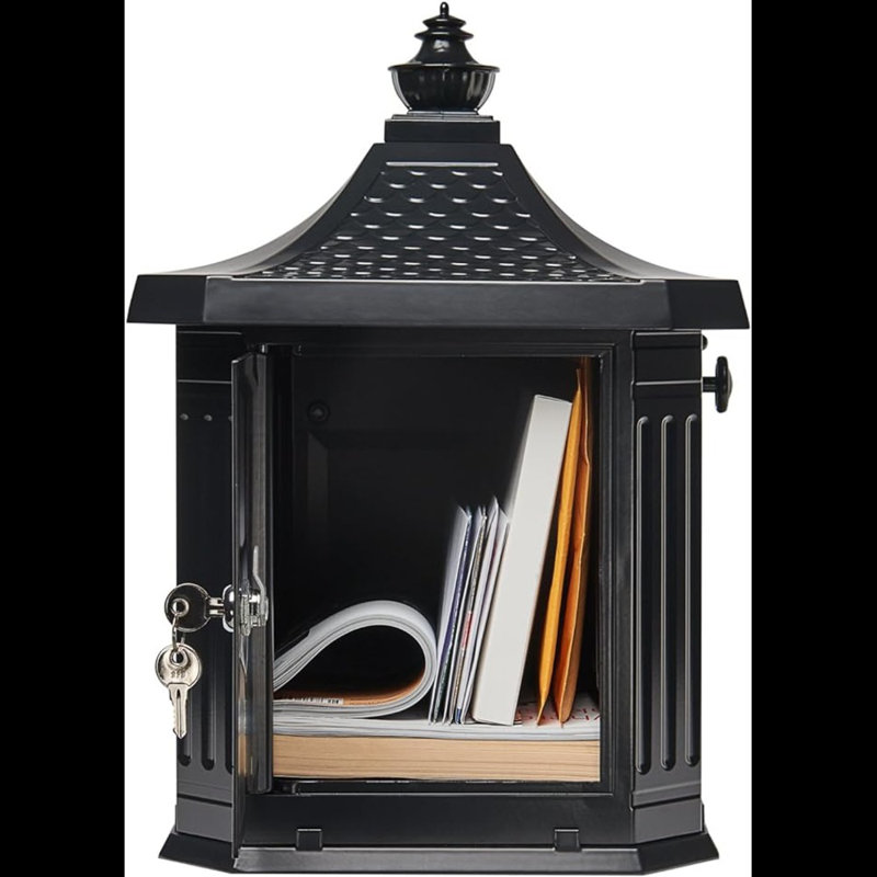 Hamilton Black Cast Aluminum Locking Post Mount Mailbox