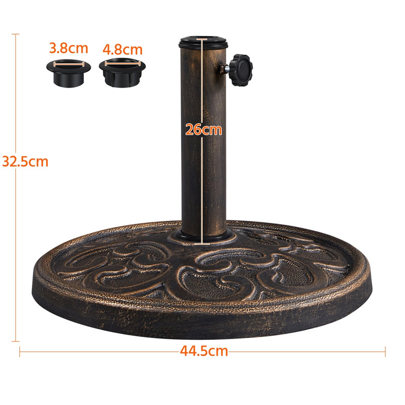 10.1kg Free Standing Umbrella Base, Bronze