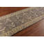 Tapis de couloir indien gris et ivoire en laine Oushak 3 x 10