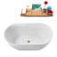 51" Streamline Soaking Glossy White Freestanding Tub and Tray With Internal Drain-101413448