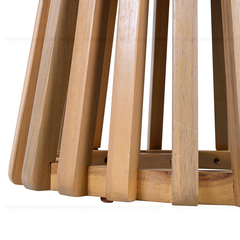 Table d'appoint d'extérieur pliable et réglable, Brun