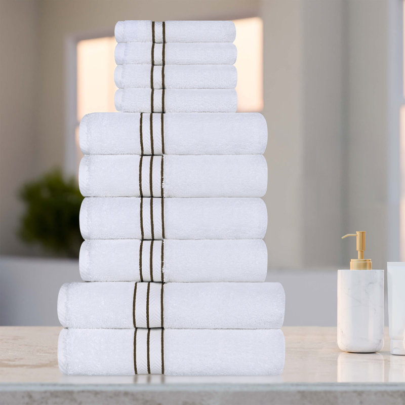 Hotel Turkish Cotton 10-Piece Towel Set, Ultra-Plush & Luxury Weight, Latte