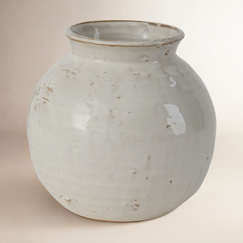 Jesiah Handmade Ceramic Table Vase, 5.25" H x 5.5" W x 5.5" D