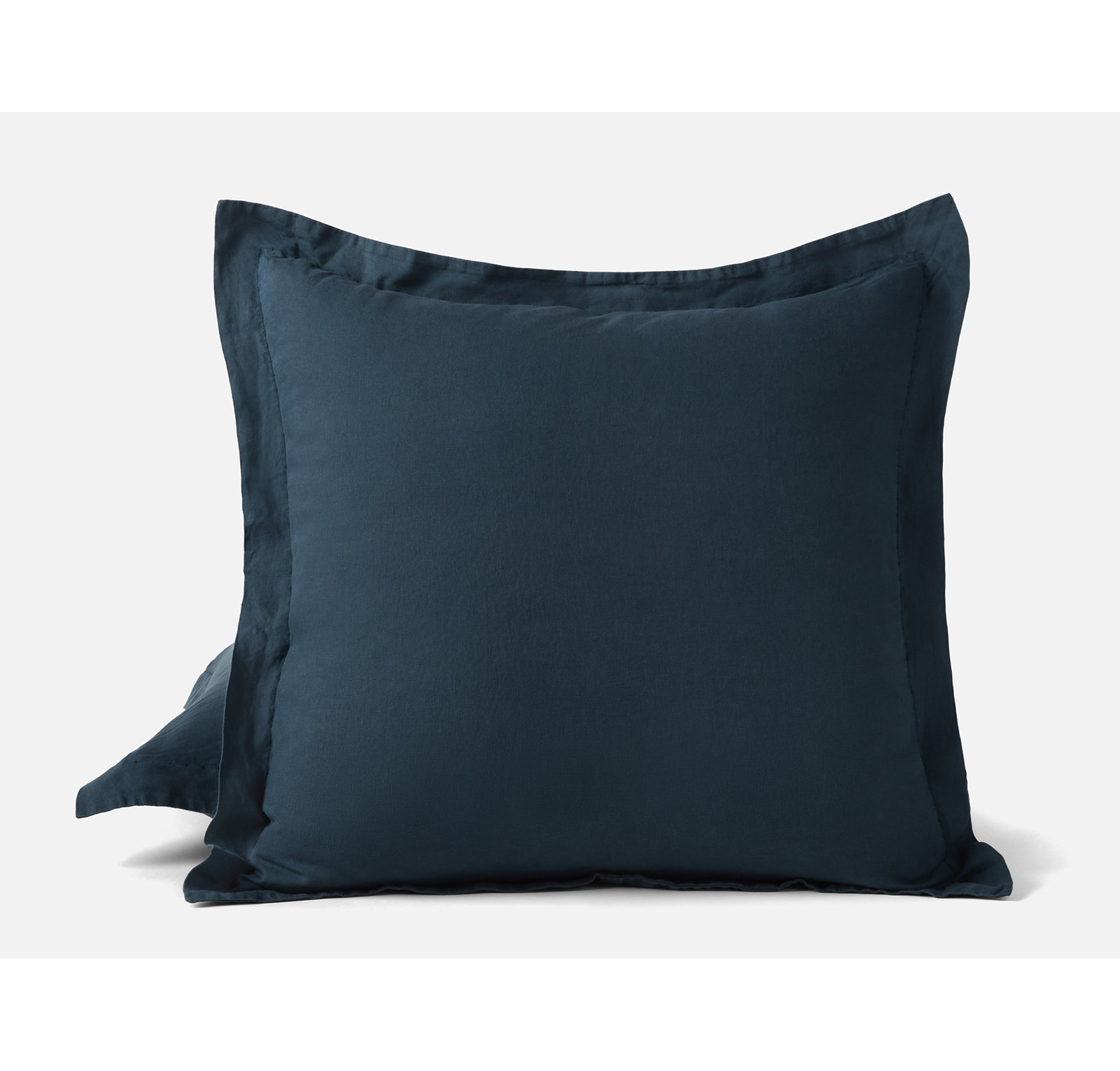 Organic Relaxed Linen Shams, Euro, Midnight Indigo