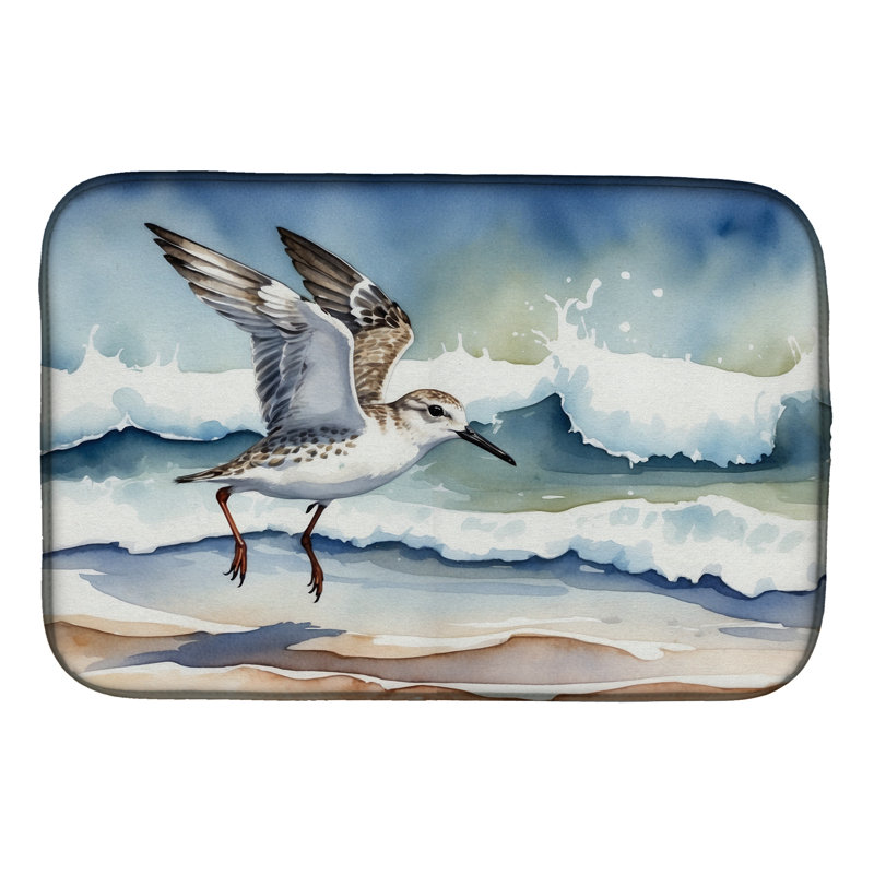 Sanderling Racing the Tide Dish Drying Mat