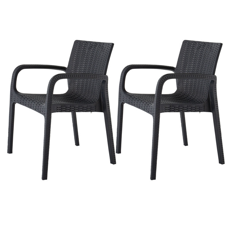 Koppla Resin Outdoor Armchair, Set of 2, Black