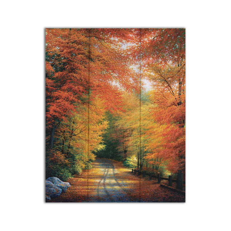 «Autumn in New England» par Charles White, Sans cadre en bois, Non, H 16 po x l 20 po x P 1 po