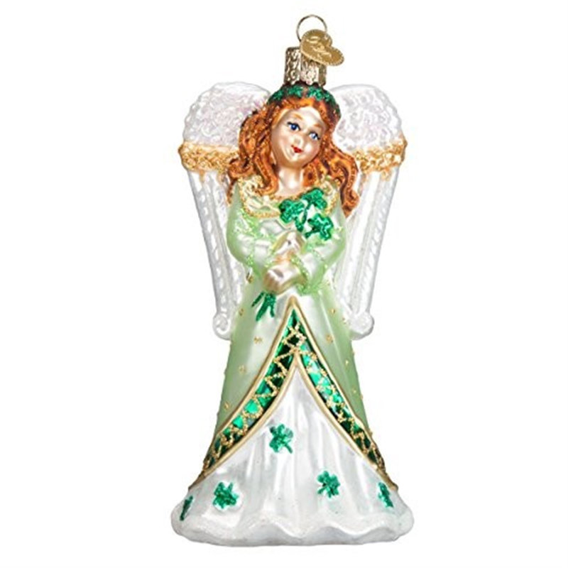 Ornement en verre soufflé pour ange irlandais Old World Christmas