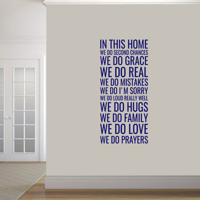 Décalcomanie murale dans cette maison, Bleu marine