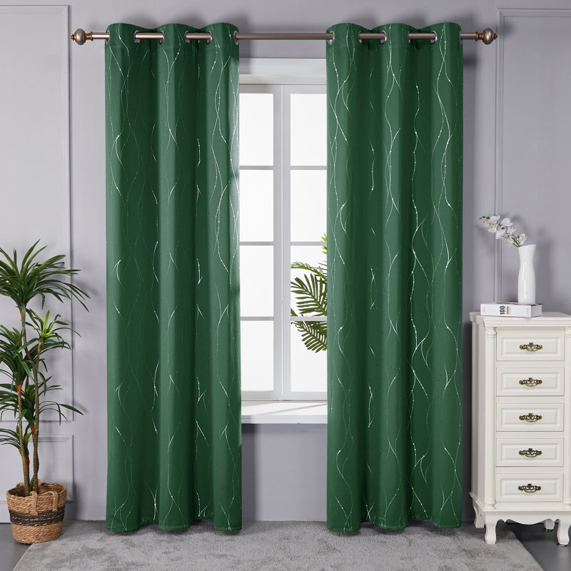 Cohmer Room Darkening Curtain Pair, 42" W x 45" L, Dark Forest