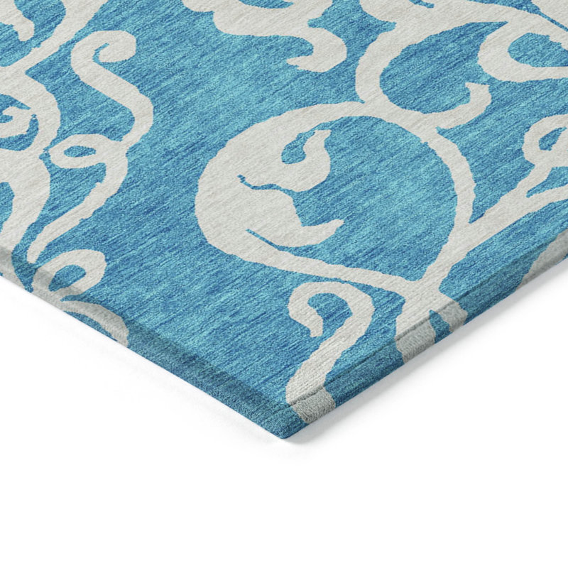 Tapis intérieur / extérieur en polyester tissé à la machine Chayden, Rectangulaire 3 pi x 5 pi