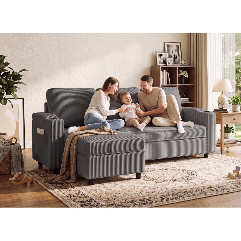 3 Seater Sofa Bed, Grey