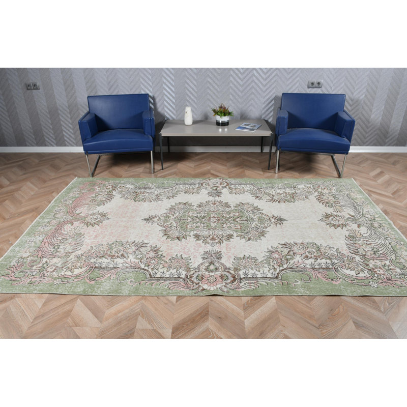 Large Vintage Turkish Oushak Rug in Beige Wool Ideal for Bedroom Decorations