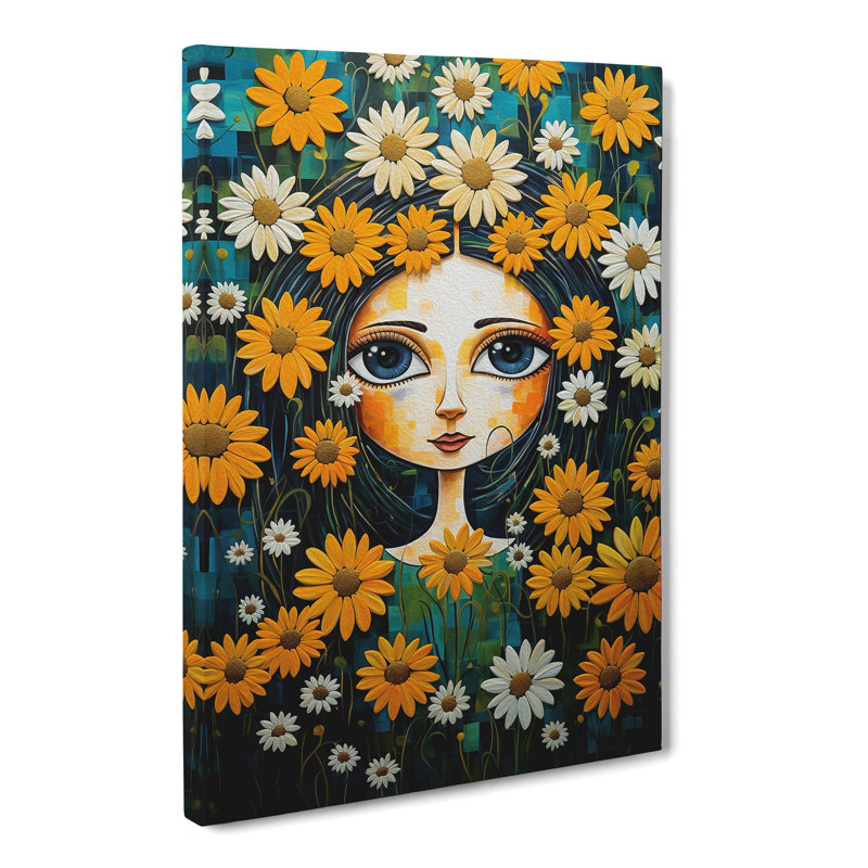 Daisy Expressionism - Wrapped Canvas Print, 76cm H x 50cm W x 3cm D